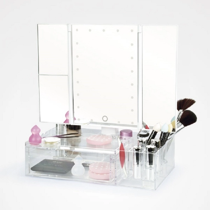 ABSOLUTE ZOOM ESPEJO LUZ TÁCTIL AUMENTO CON ORGANIZADOR REFPBEST43885