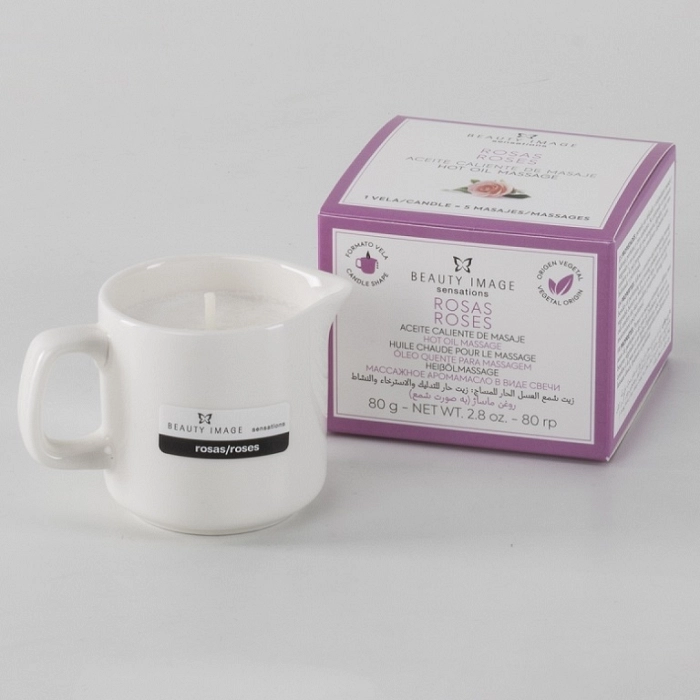 ACEITE CALIENTE DE MASAJE ROSAS (VELA) 80 GRS
