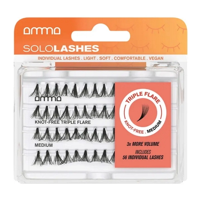 AMMA LASHES PESTAÑAS POSTIZAS SOLO KNOT-FREE TRIPLE FLARE M