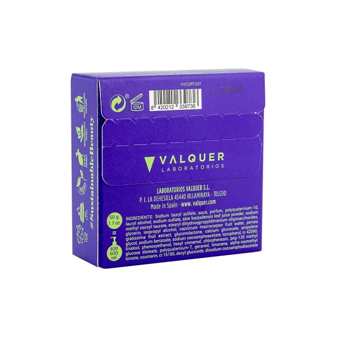 CHAMPU SOLIDO LUXE (EXTRACTO DE ARANDANO Y AGUACATE) 50 G. VALQUER