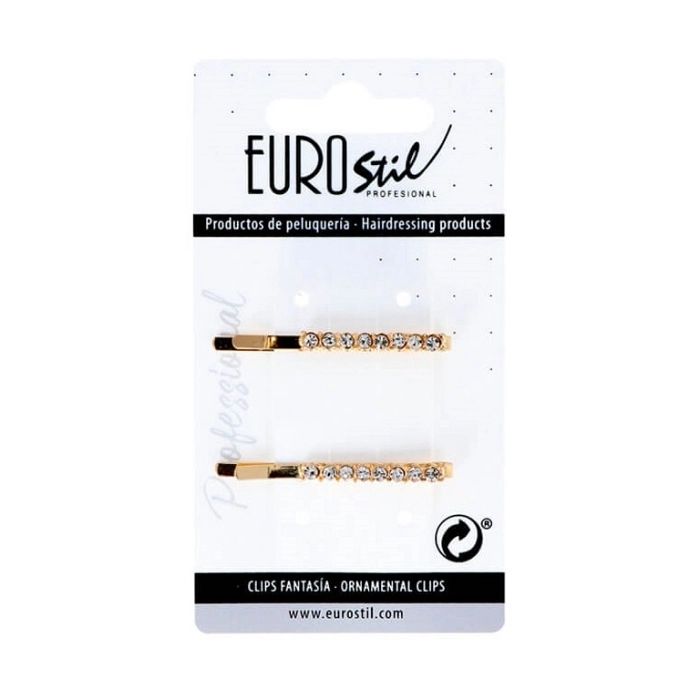 CLIP DORADO CON GEMAS 2 UNIDADES REF06929