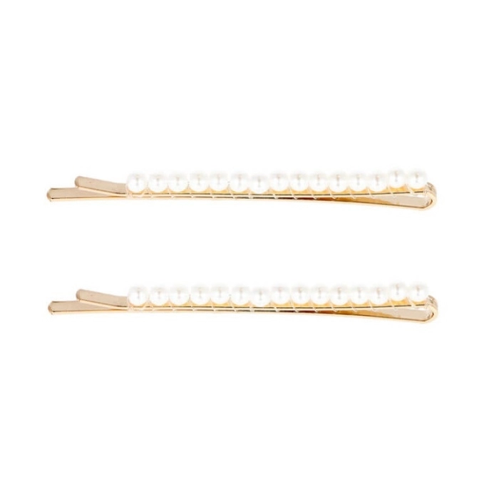 CLIP DORADO LARGO CON PERLAS 2 UNIDADES REF06932