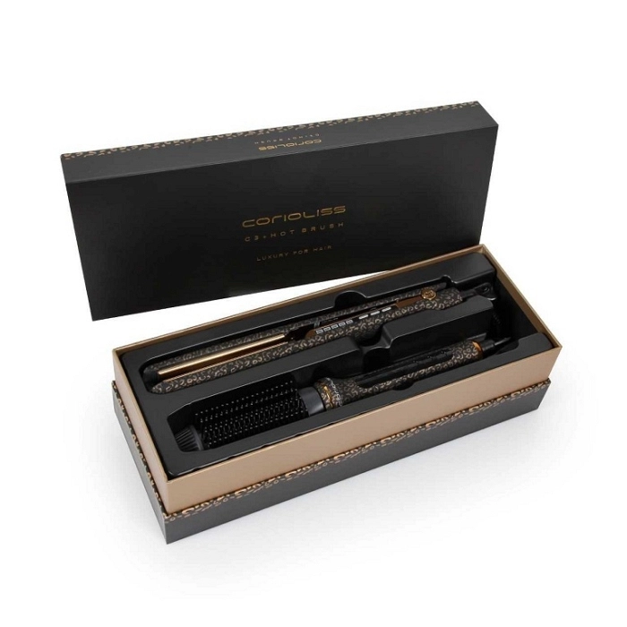 CORIOLISS PLANCHA C3 GOLD LEOPARD + HOT BRUSH