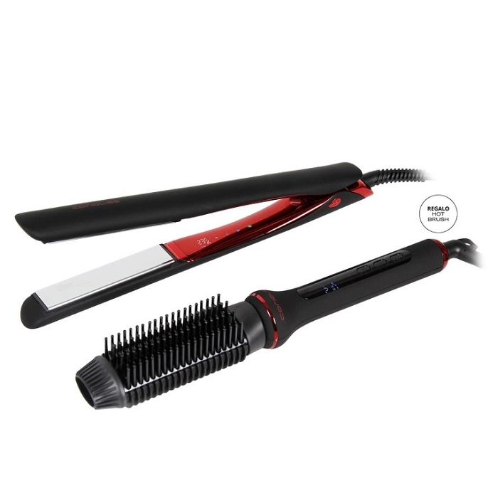 CORIOLISS PLANCHA C5 RED + HOT BRUSH CHRISTMAS KIT