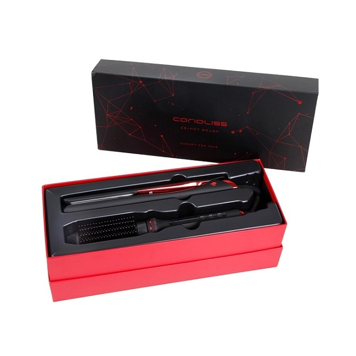CORIOLISS PLANCHA C5 RED + HOT BRUSH CHRISTMAS KIT