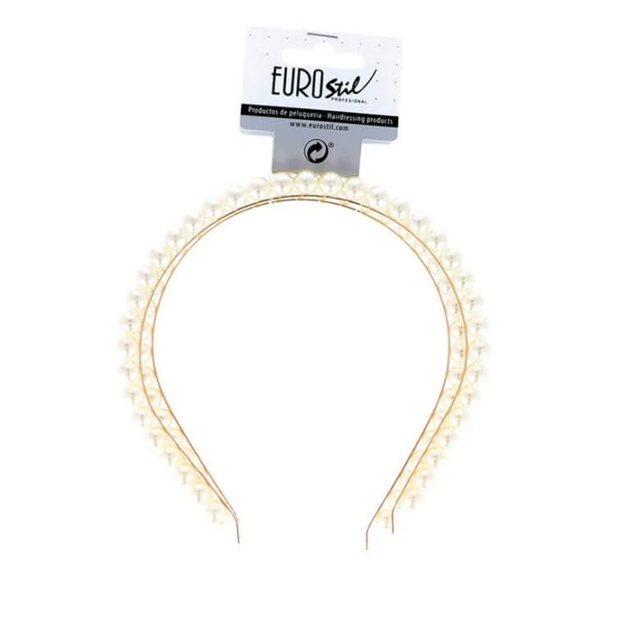 DIADEMA DORADA CON PERLAS 2 UNIDADES REF.06940