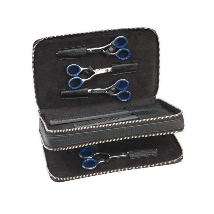 ESTUCHE WALLET NEGRO MATE COCODRILO PAR6 TIJERAS REF 0151006