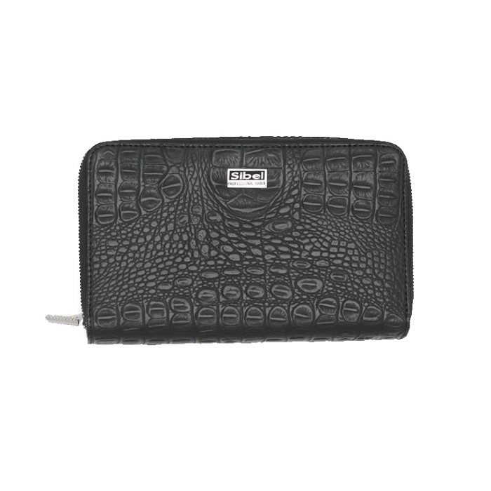 ESTUCHE WALLET NEGRO MATE COCODRILO PAR6 TIJERAS REF 0151006