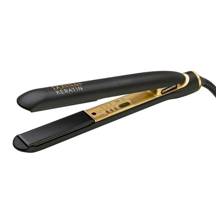 GAMMAPIU PLANCHA DONNA + KERATIN NEGRO Y DORADO