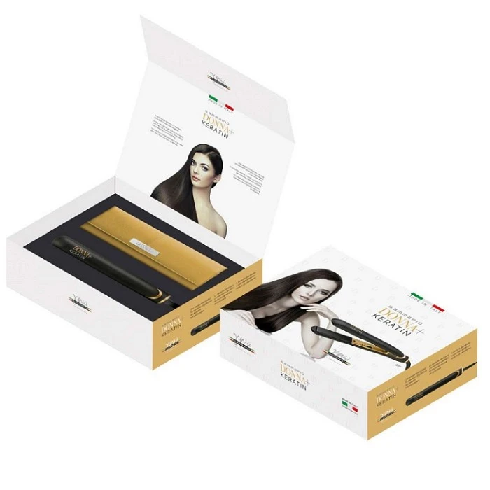 GAMMAPIU PLANCHA DONNA + KERATIN NEGRO Y DORADO