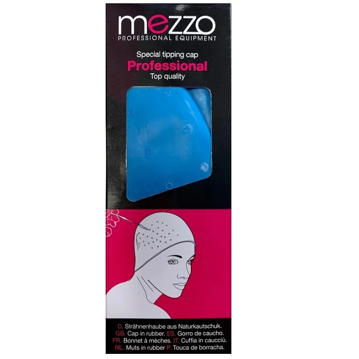 GORRO MECHAS CAUCHO AZUL CON GANCHO REF.763211 MEZZO