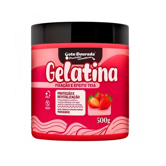 GOTA DOURADA GELATINA CAPILAR MORANGO TEIA 500 GR - REF G0225 GOTA DOURADA GELATINA CAPILAR MORANGO TEIA 500 GR - REF G0225