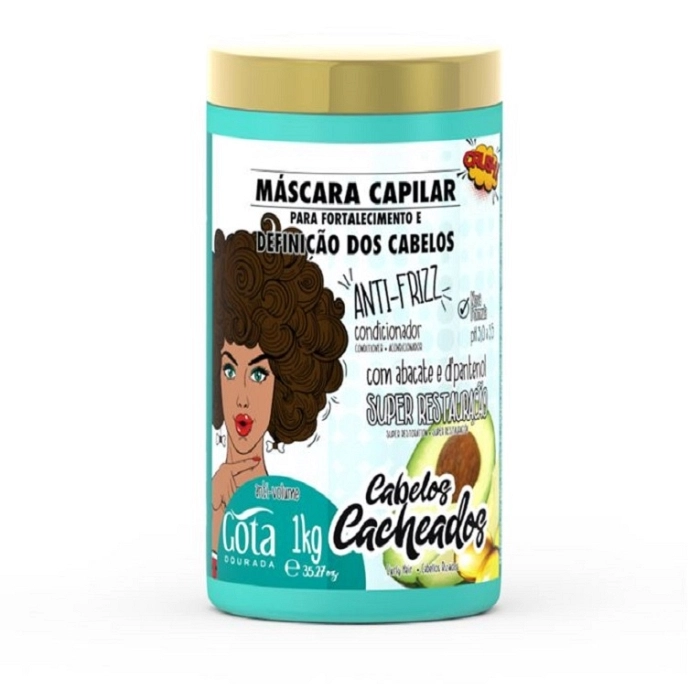 GOTA DOURADA MASCARA FORTALECIMIENTO CACHEADOS 1KG - REF G0124 GOTA DOURADA MASCARA FORTALECIMIENTO CACHEADOS 1KG - REF G0124