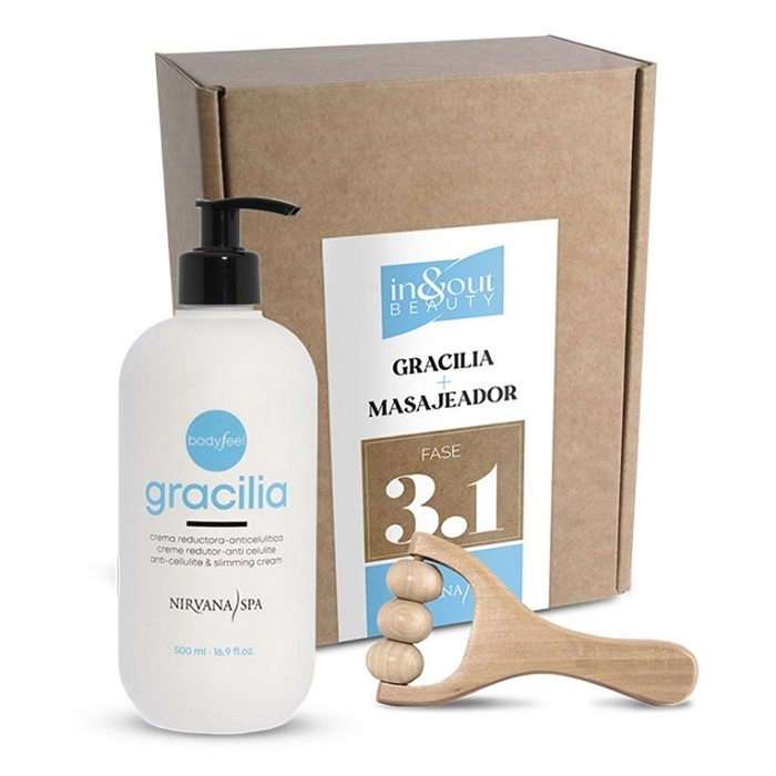 GRACILIA CREMA ANTICELULITICA 500 ML + MASAJEADOR DE MADERA NIRVANA SPA
