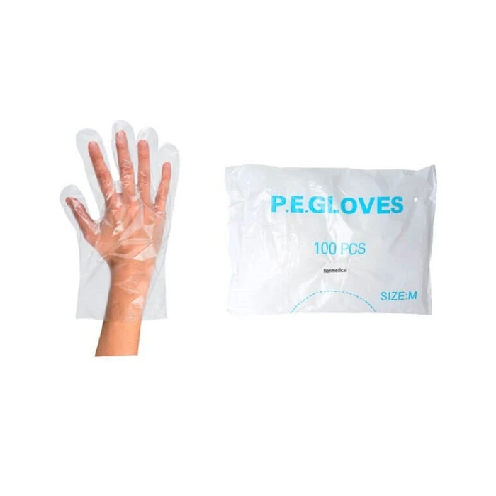 GUANTES POLIETILENO TRANSPARENTE 100 UNIDADES REF.07804