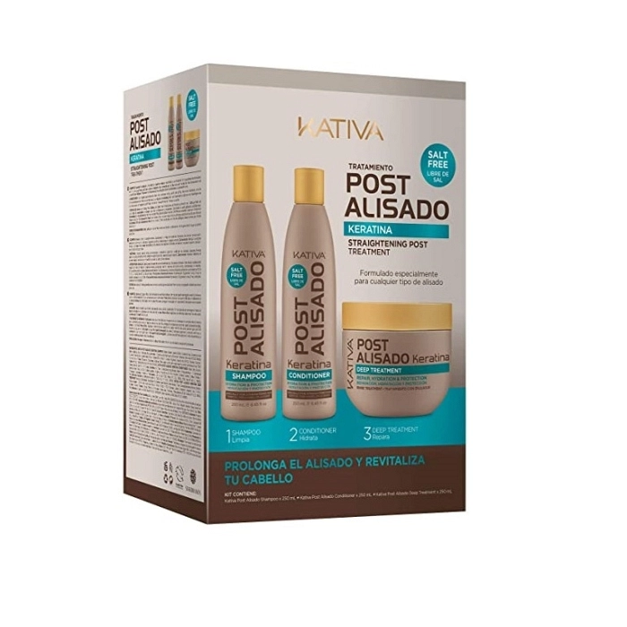 KATIVA KIT TRATAMIENTO POST ALISADO KERATINA 3x250 ML KATIVA KIT TRATAMIENTO POST ALISADO KERATINA 3x250 ML