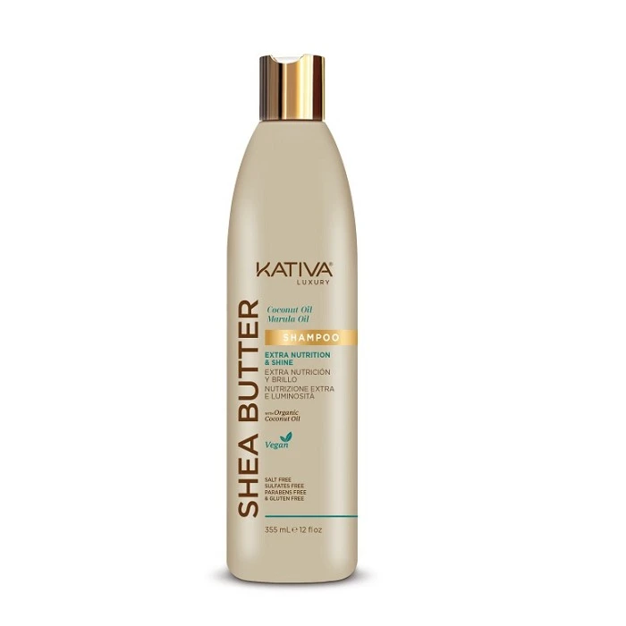 KATIVA SHEA BUTTER COCONUT OIL + MARULA CHAMPU 355ML.
