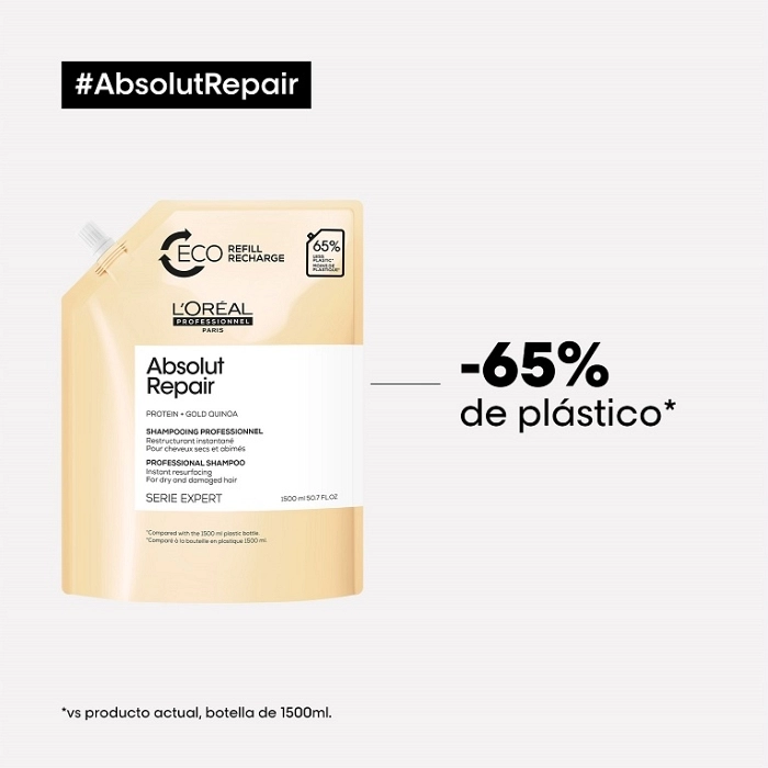LOREAL CHAMPU ABSOLUT REPAIR GOLD RECARGA 1500 ML SERIE EXPERT