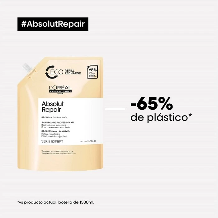 LOREAL CHAMPU ABSOLUT REPAIR GOLD RECARGA 1500 ML. SERIE EXPERT