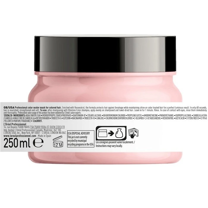 LOREAL MASCARILLA GEL VITAMINO COLOR 250 ML. SERIE EXPERT