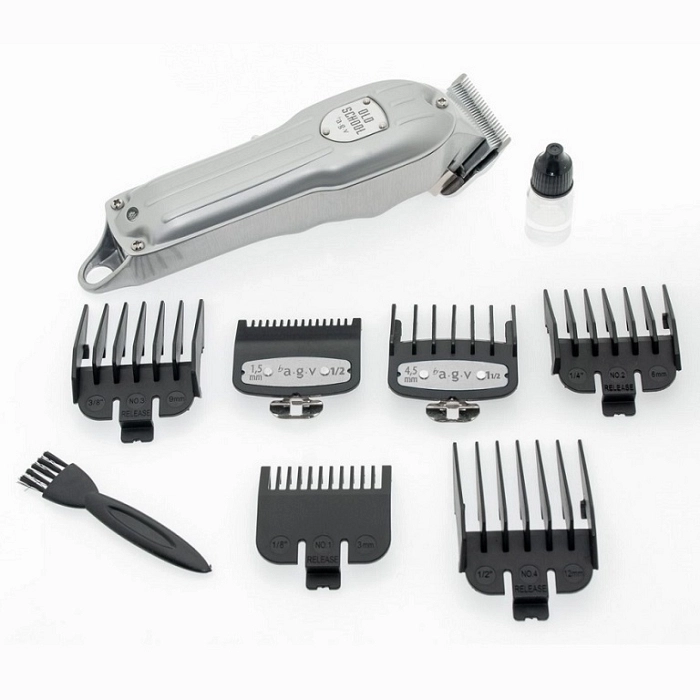 MAQUINA DE CORTE OLD SCHOOL VINTAGE BY AGV BATERIA LITIO 6 PEINES