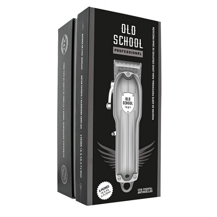 MAQUINA DE CORTE OLD SCHOOL VINTAGE BY AGV BATERIA LITIO 6 PEINES