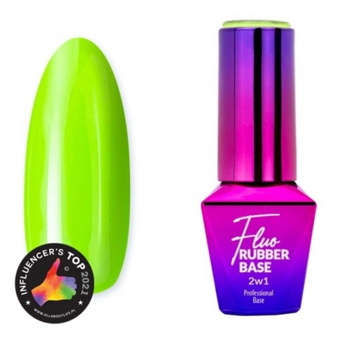 MOLLYLAC FLUO RUBBER BASE 2 EN 1 Nº3 LIME MOJITO 10ML