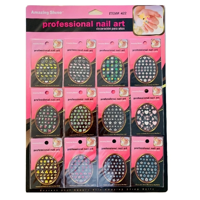 NAIL ART PEGATINAS 12 UNIDADES