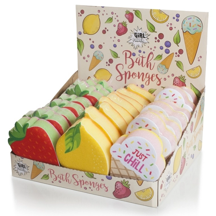 POKHARA ESPONJA DE BAÑO SURTIDA LIMON-FRESA-HELADO POK1900
