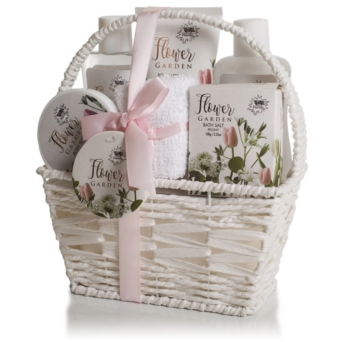 POKHARA SET DE BAÑO EN CESTA BLANCA POK1595