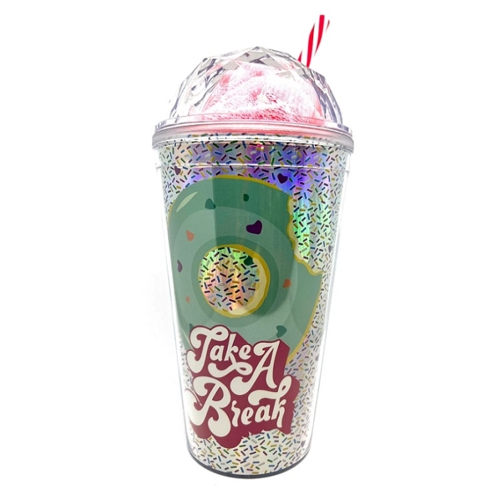 POKHARA SET DE BAÑO VASO CON PAJITA DONUT REFPOK1653