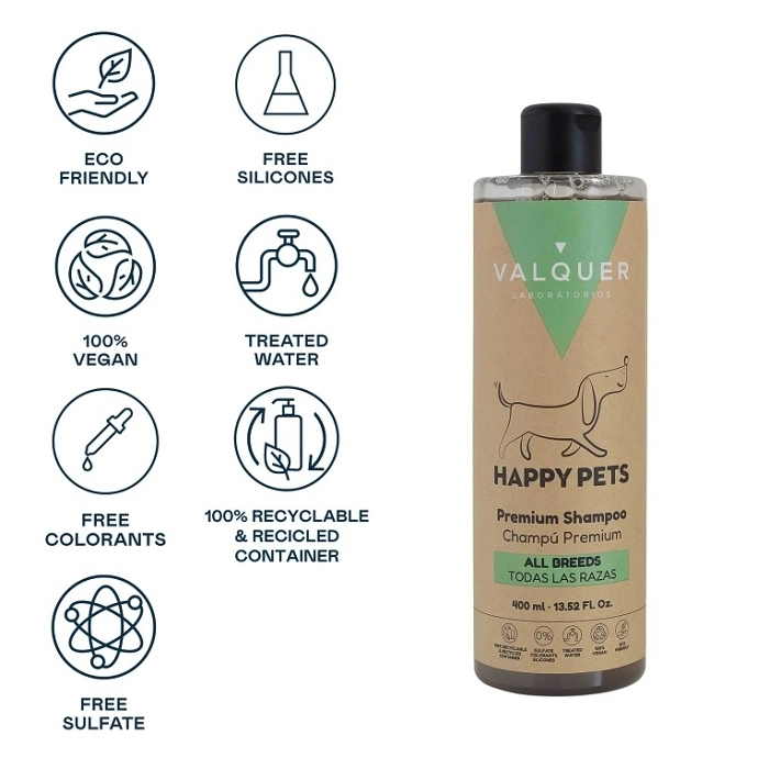 VALQUER CHAMPU PREMIUM PARA MASCOTAS DE TODAS LAS RAZAS 400ML REF 12127
